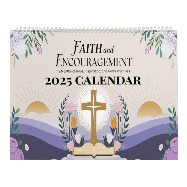 Calendário de 2025 e fé cristã e encorajamento (Capa)