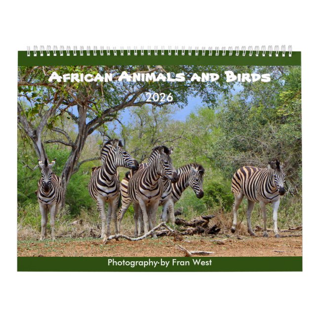 Calendário de 2026 - Animais e Aves Africanos (Capa)