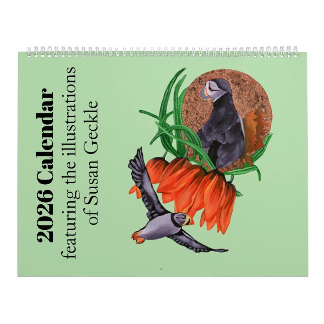 Calendário de 2026 com ilustrações da natureza (Capa)