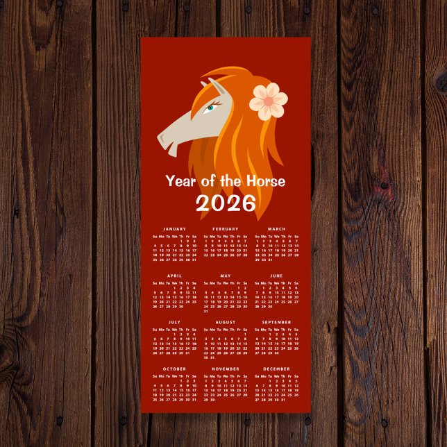 Calendário de 2026 do Zodiac Horse 2026, Ano Novo  (Criador carregado)