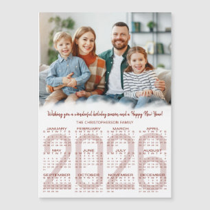 Calendário de 2026 Foto Cor Personalizada Cartão d