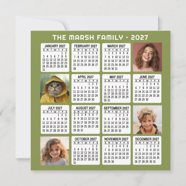 Calendário de 2027 com 4 Fotos (Frente)
