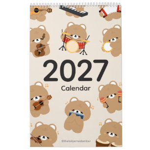 Calendário de 2027 Urso Músico
