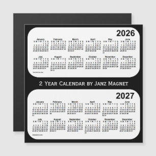 Calendário de 2 anos preto e branco 2026-2027 por 