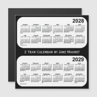 Calendário de 2 anos preto e branco 2028-2029 por