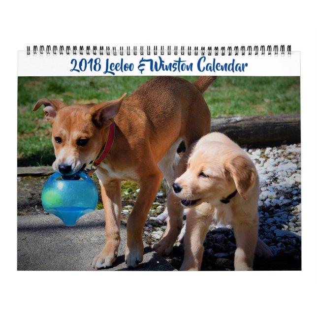 Calendário de 2 Páginas do Leeloo & Winston Grande (Capa)