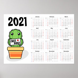 Calendário de Abraços Gratuitos 2021 Poster - iníc