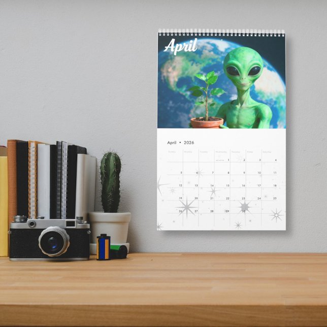 Calendário De Alienígena Retroativo Engraçado - Al (Criador carregado)