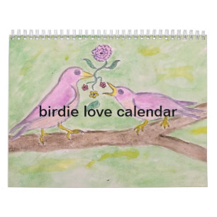 calendário de amor de pássaros