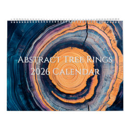 Calendário de Anel de Árvore Abstrato 2026