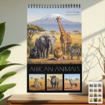 Calendário de Animais Africanos 2027 / Vida Selvag