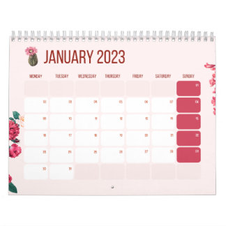 Calendário de Ano Novo 2023, Flores, Jan