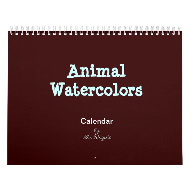 Calendário de Aquarela Animal (Capa)