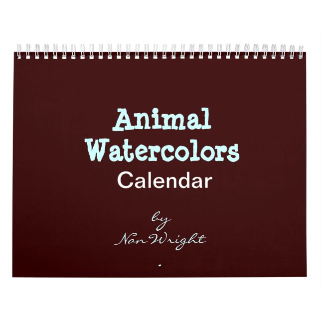 Calendário de Aquarela de Animais (Capa)