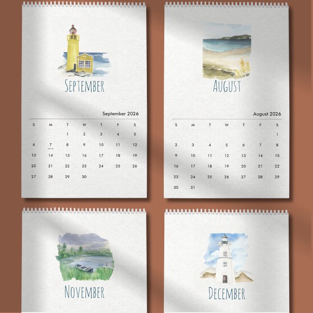 Calendário de Aquarela Tropical 2026 (Criador carregado)