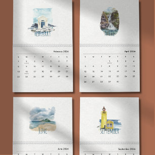 Calendário de Aquarela Tropical 2026