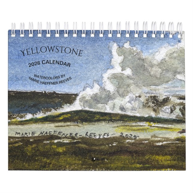 CALENDÁRIO DE Aquarelas DE YELLOWSTONE 2026 (Capa)
