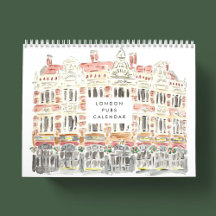 Calendário de Aquarelas do London Pubs