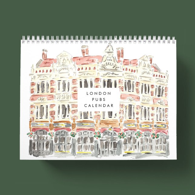 Calendário de Aquarelas do London Pubs (London Pubs Watercolor Painted Wall Calendar)