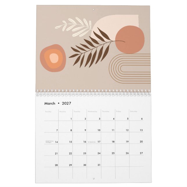 Calendário de Arca Sun de Folha de Plantas Positiv (Mar 2027)