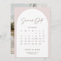 Calendário de Arch de Boho Salvar o Convite de Dat