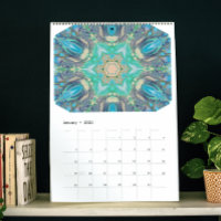 Calendário de Arte Abstrata Digital Colorida para