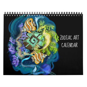 Calendário de Arte da Astrologia Zodíaca