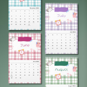 Calendário de Arte da Gatinha Kawaii Brilhante