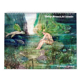 Calendário de Arte da Sereia da Vintage