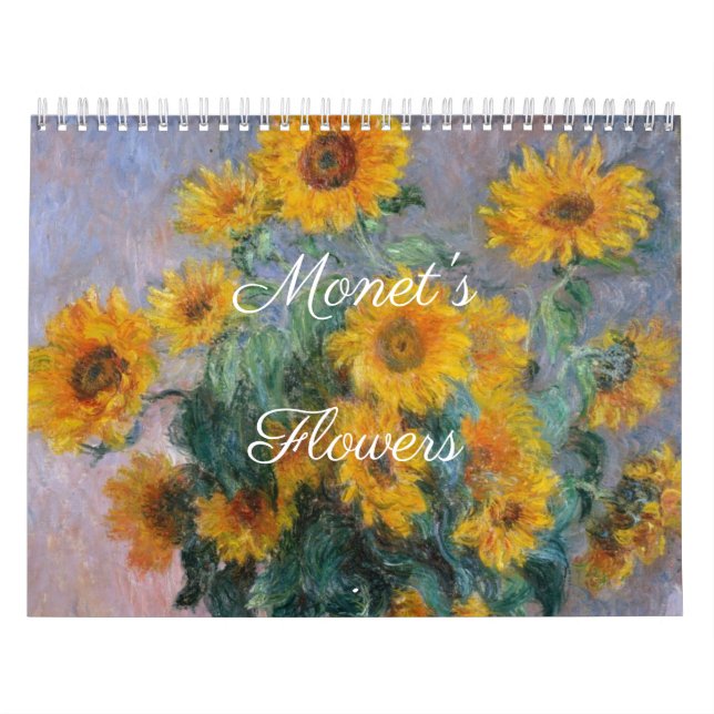 Calendário de arte das flores de Monet (8,5" x 11" (Capa)
