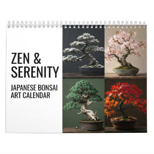 Calendário de Arte de Árvore Bonsai Japonesa