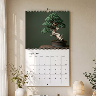 Calendário de Arte de Árvore Bonsai Japonesa