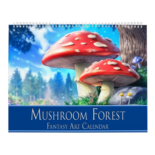 Calendário de Arte de Fantasia da Floresta Mushroo (Capa)