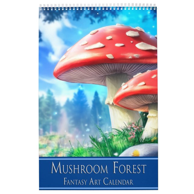 Calendário de Arte de Fantasia da Floresta Mushroo (Capa)