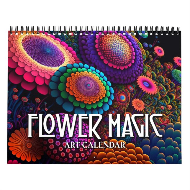 Calendário de Arte de Flores Magicas Estilizadas e (Capa)