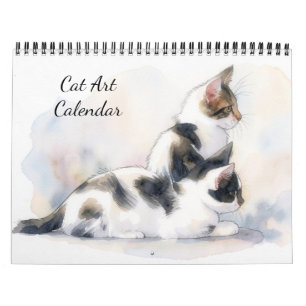 Calendário de Arte de Gatos para Amantes de Gatos
