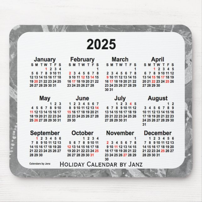 Calendário de arte de Natal de 2025 pelo mouse Pad (Frente)