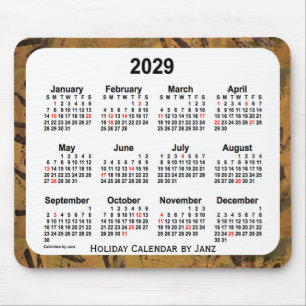 Calendário de arte de Natal de 2029 pelo mouse Pad