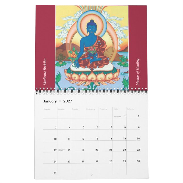 Calendário de Arte de Thangka 2013 (Jan 2027)