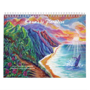 Calendário de Arte do Paraíso de Kauai no Havaí