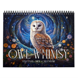 Calendário de Arte Fantasia 2027 Owl Whimsy 2