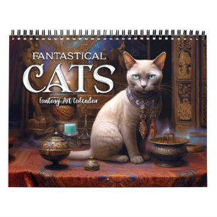 Calendário de Arte Fantasia de Gatos Fantásticos 2