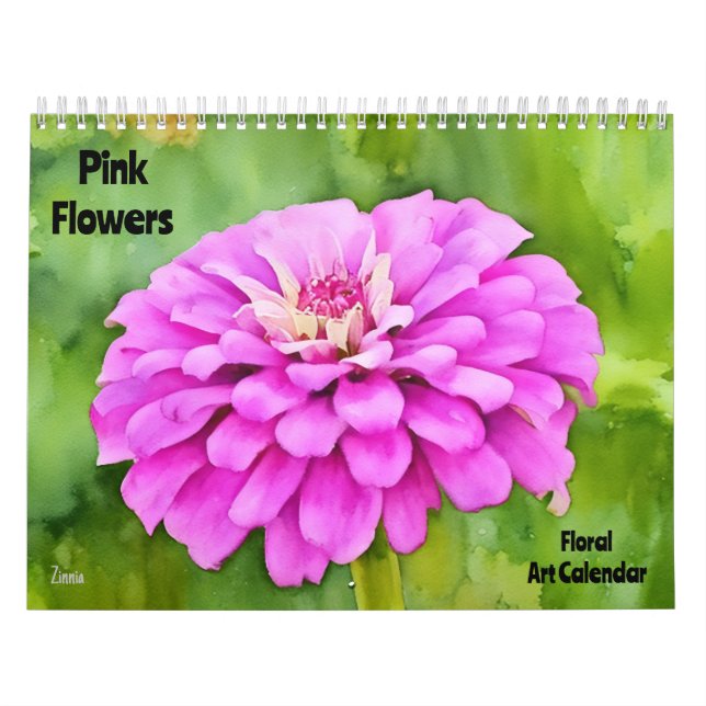 Calendário de Arte Floral das Flores Rosa (Capa)