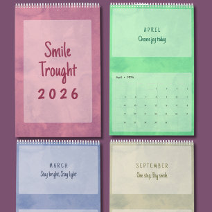 Calendário de Arte Inspirador em Pastel Suave