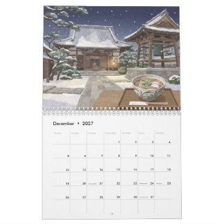 Calendário de Arte Washi de Tradições Sazonais Jap