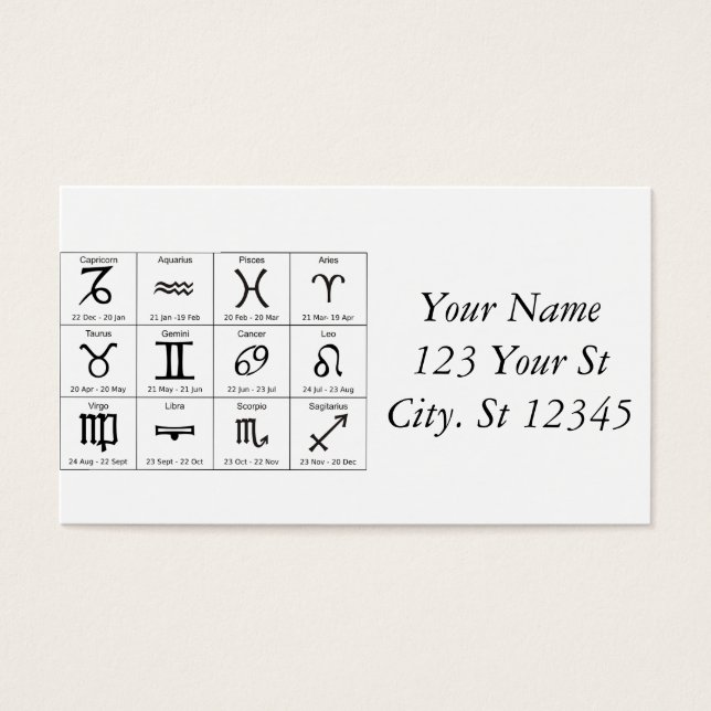 Calendário de Astrologia de Sinal Sun Zodiac Thund (Frente)