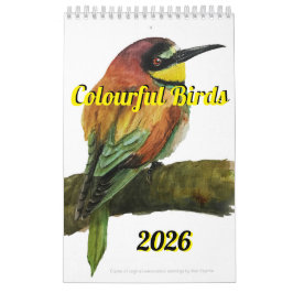 Calendário de Aves Coloridas 2026