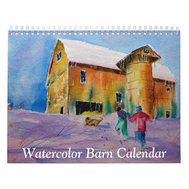 Calendário de Barn de Aquarela (Capa)