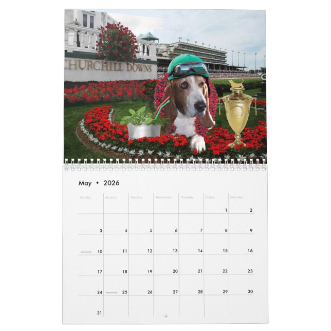 Calendário de Basset Hound (Maio 2026)