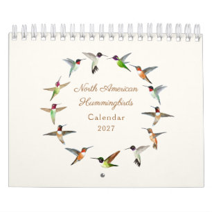 Calendário de Beija-flores Norte-Americanos